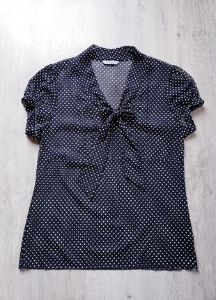 Блуза сеточка marks & spencer  черная в горошек 14-16 р-ра.3 фото