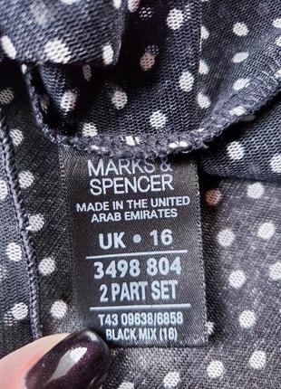 Блуза сеточка marks & spencer  черная в горошек 14-16 р-ра.8 фото