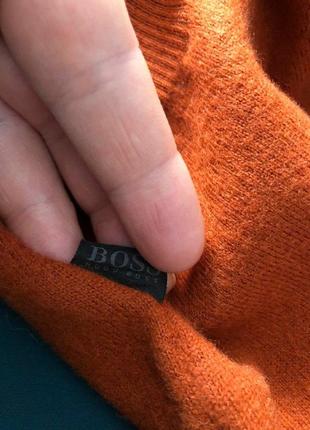Шикарный терракотовый свитер пуловер hugo boss slim fit супермягкая мериносовая шерсть размер м4 фото