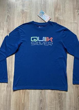 Мужская хлопковая кофта лонгслив с принтом quiksilver organic cotton