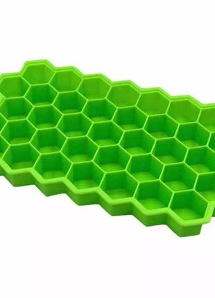 Силіконова форма для льоду та морозива "соти" салатова