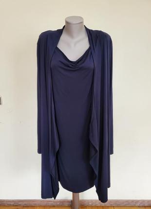 Шикарное брендовое трикотажное вискозное платье-двойка