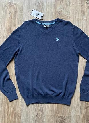 Мужской хлопковый свитер пуловер us polo assn