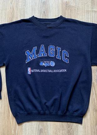 Мужской винтажный хлопковый свитшот свитер с нашивкой orlando magic