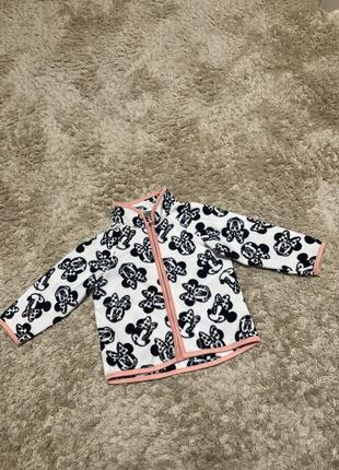 Тепла флісова кофточка на замочку на 4-6 місяців