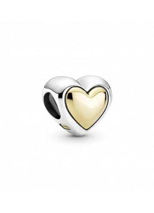 Набір шарм і ланцюжок пандора срібло 925 проба ale пломба бирка колір золото серце класична регулюється логотип бренду підвіска кулон7 фото
