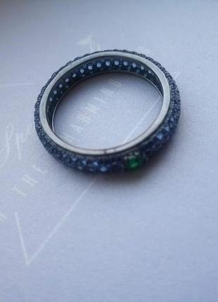 Серебряное кольцо sunlight с синей шпинелью и изумрудом нано6 фото