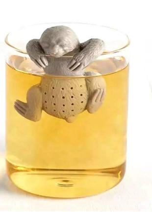 Силиконовый заварник для чая ленивец ситечко дифузор лінивець зверополис прикол