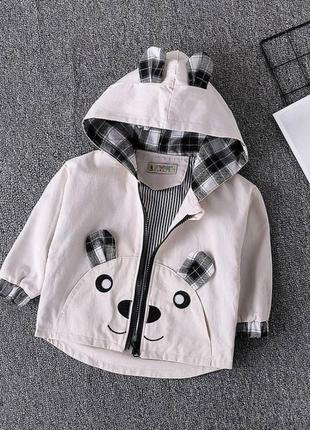 Парку для хлопчика беж ведмедик