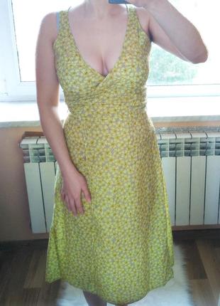 Літня максі сукня на запах у квіти, сукня з декольте бренду sandwich_