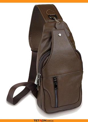 Сумка кожаная через плечо мужская коричневая vintage