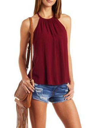 Топ в рубчик вишневый