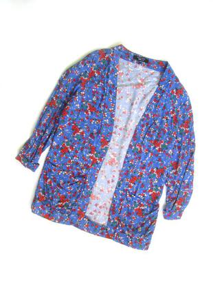 Квітковий трендовий кардиган/жакет/пиджак/накидка c карманами/кимоно