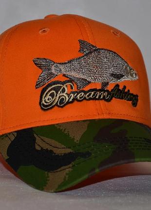 Кепка рибалки "лящ", колір: помаранчевий/камуфляж