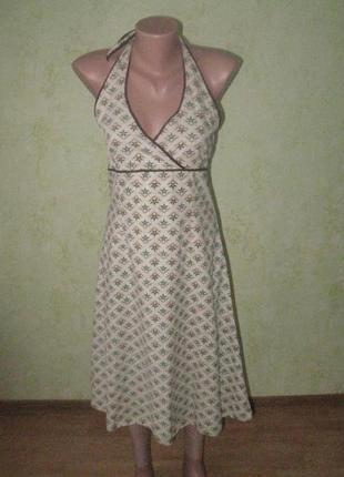 Стильное платье летнее котоновое с открытой спинкой