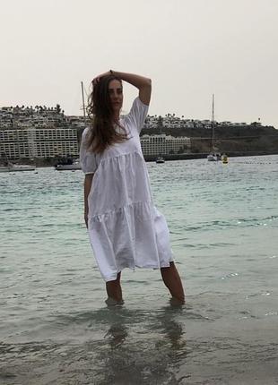 Хлопковое летнее платье zara 6