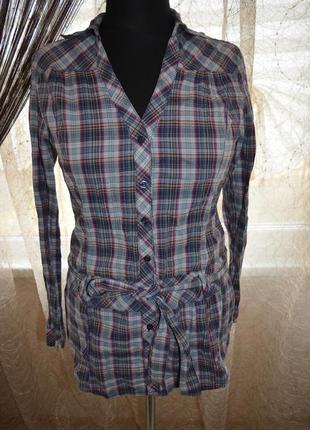 Тоненькая рубашка из хлопка(батист), в клеточку, на лето, 3#