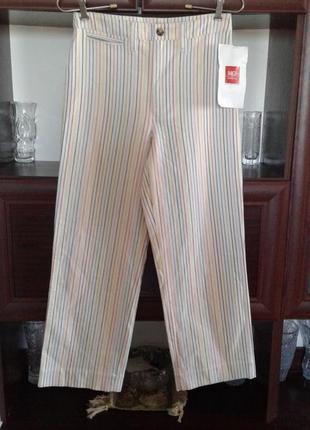Коттоновые джинсы-трубы брюки в разноцветную полоску madewell австралия