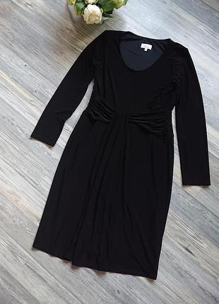 Женское базовое черное платье большой размер батал 48 /50/52