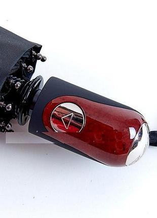 Чорна парасолька напівавтомат система "анти-вітер" на 10 спиць