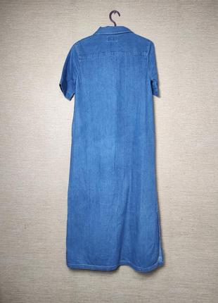 Джинсовое платье рубака сукня  с разрезами4 фото