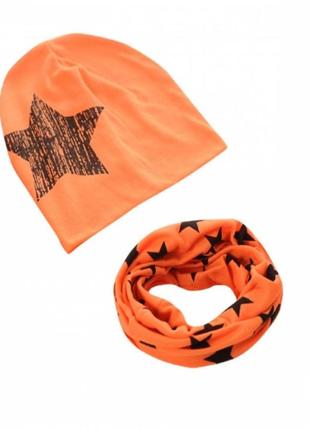Набор шапка+хомут star оранж