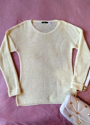 Жовтий светр від esmara, з круглим вирізом і заниженой лінією плечей.3 фото