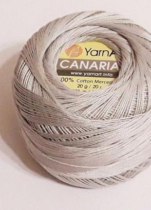 Канаріас пряжа canarias yarnart 100% сірий світлий, 1 шт. № 4920