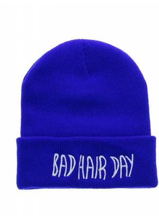 Шапка bad hair day синяя