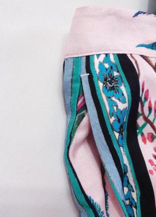 H&m льняные брюки палаццо с карманами 36 натуральный лен7 фото