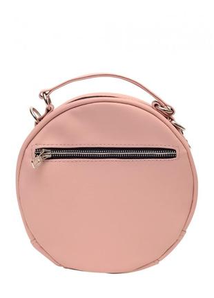 Жіноча сумочка рожева кругла крос-боді2 фото