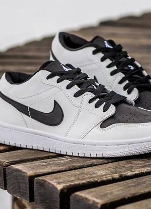 Nike air jordan 1 low white black, кроссовки мужские найк джордан белые, кросівки чоловічі найк джордан