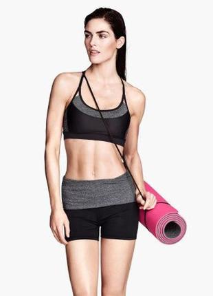 Спортивные эластичные шорты с отворотом h&m sport
