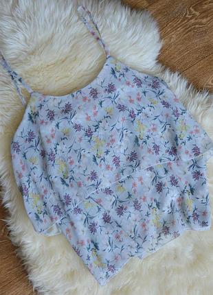 Топ zebra
двухслойный в цветочный принт