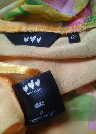 Воздушная шифоновая юбка мидакси per una на подкладке/летняя прозрачная юбка/цветочный принт6 фото