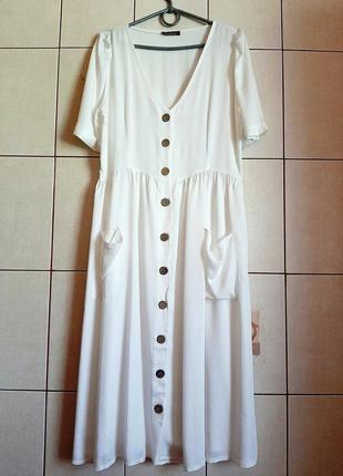Натуральное белоснежное платье из 100% вискозы8 фото
