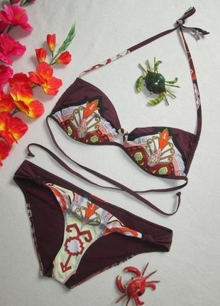 Суперовий роздільний купальник бандо в орнамент на зав'язках h&m🌹❇️🌹