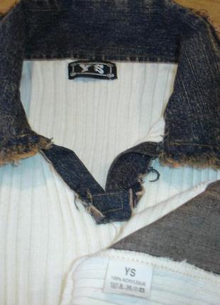 Вязаная кофта с джинсовыми вставками "y s"5 фото