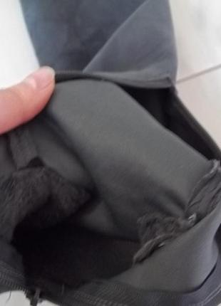 ( 36 р - 23 см ) замшевые сапоги чулки резинки ботфорты серого цвета на удобном каблуке б/у4 фото