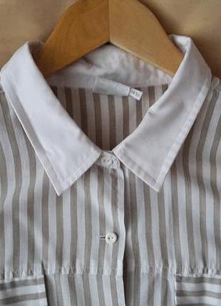 Рубашка-блузка в пастельных тонах, невесомая и стильная, с белым воротничком