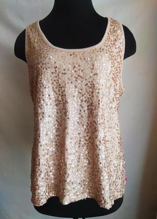 Майка с паетками soft grey