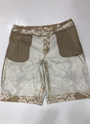 Женские шорты с узором, бежево-белый цвет, 14 (42) размер5 фото