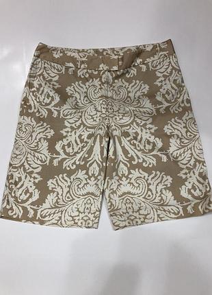 Жіночі шорти з візерунком, бежево-білий колір, 14 (42) розмір