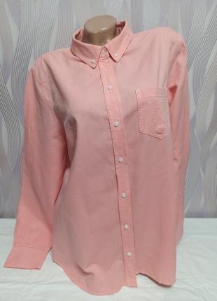 Рубашка однотонная кораллово-розовая, 100% хлопок р. xl, от gap