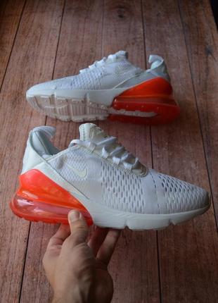 Модные дышащие кроссовки nike air max 270 (белые)7 фото