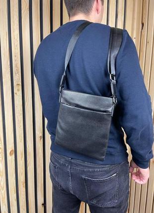 Мужская сумка планшетка через плечо из натуральной кожи10 фото