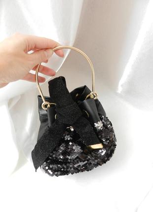 ⛔жіноча міні сумочка клатч матеріал: екошкіра pu паєтки паєтки