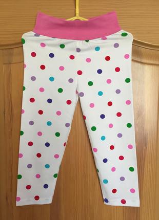 Класні, тонкі легенци на широкії резиночці для дівчинки на зріст 140, кольоровий горох