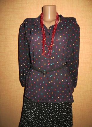 Симпатичная блуза в разноцветный горох.6 фото