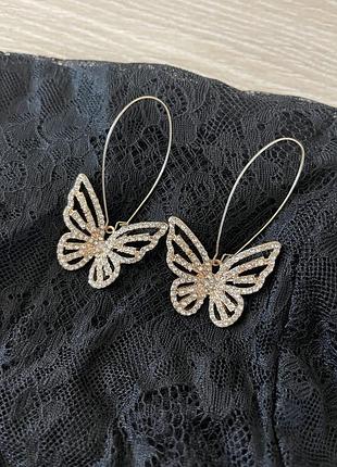 H&m серьги бижутерия бабочки новые